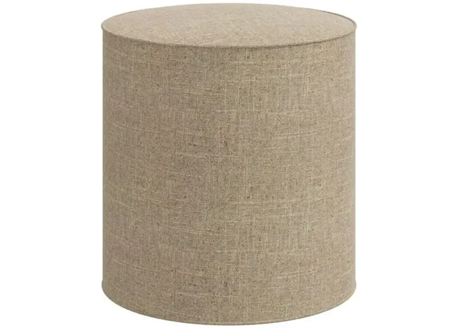 Harper Round Ottoman - Linen - Brown