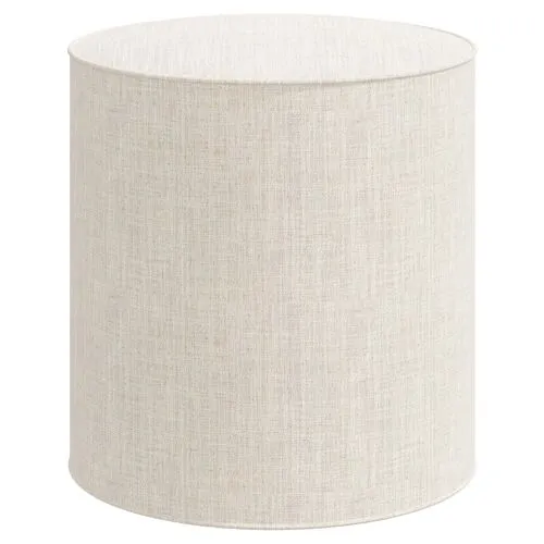 Harper Round Ottoman - Linen - Beige