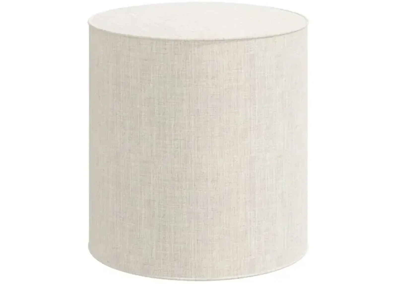 Harper Round Ottoman - Linen - Beige