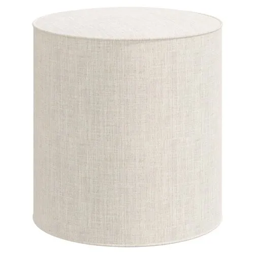 Harper Round Ottoman - Linen - Beige