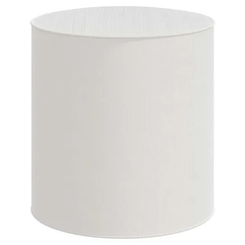 Harper Round Ottoman - Velvet - White