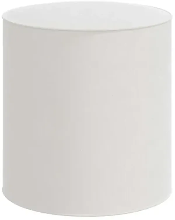 Harper Round Ottoman - Velvet - White