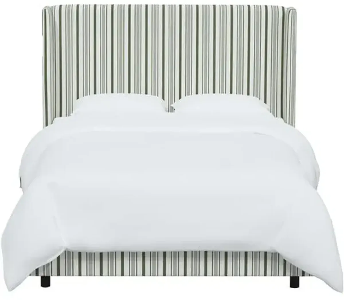 Kelly Wingback Bed - Luli Stripe - Green