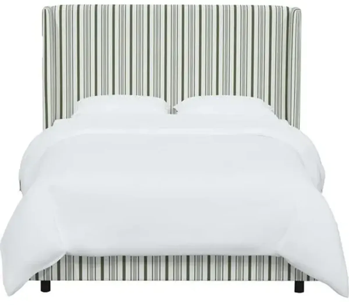 Kelly Wingback Bed - Luli Stripe - Green