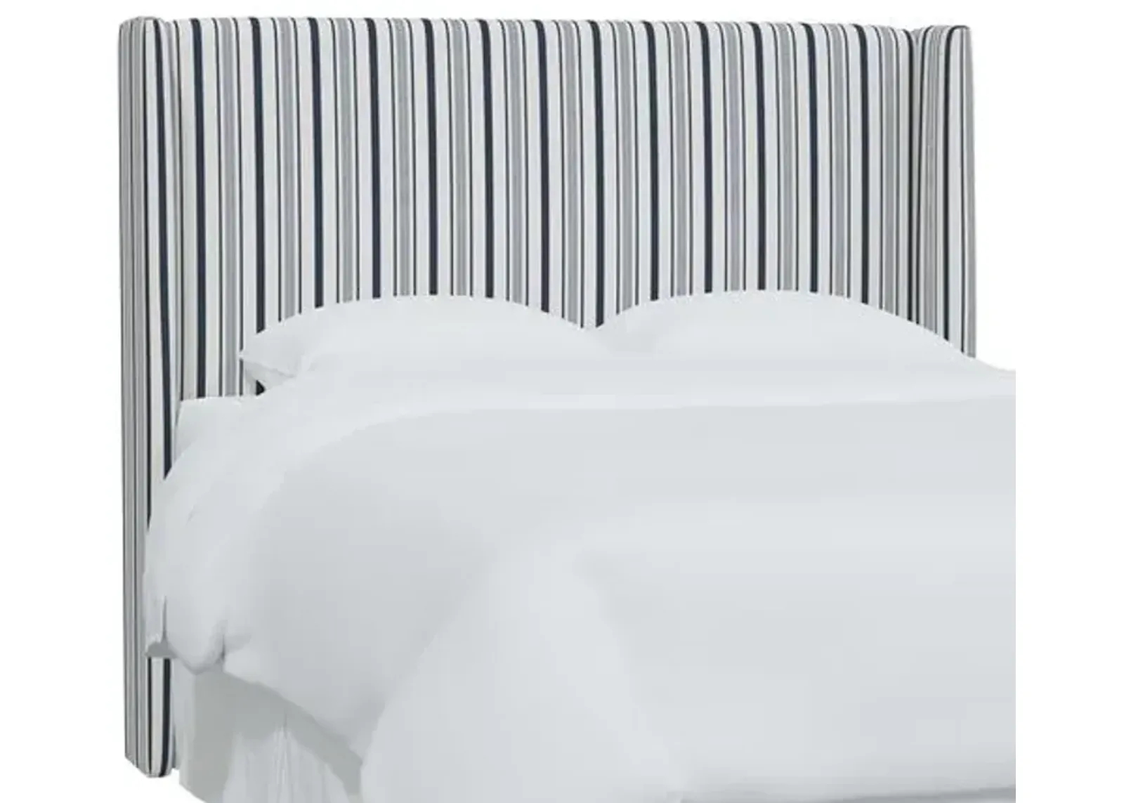 Kelly Wingback Headboard - Luli Stripe - Blue