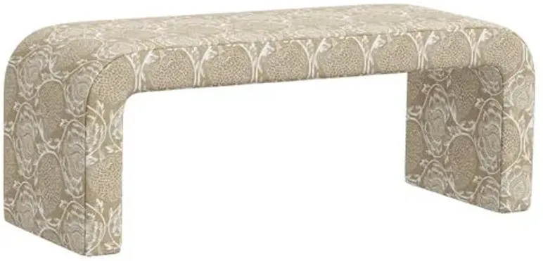 Celia Waterfall Bench - Ranjit Floral - Beige