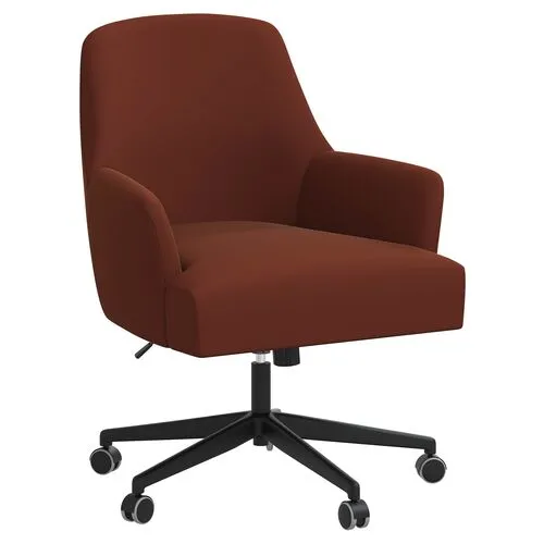 Darcy Desk Chair - Velvet - Orange