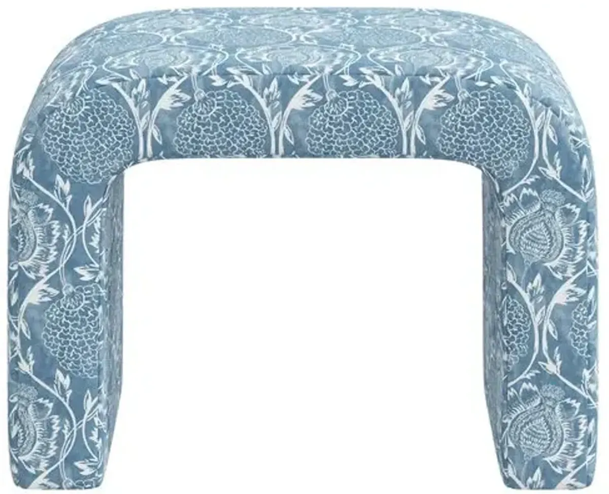 Celia Waterfall Ottoman - Ranjit Floral - Blue