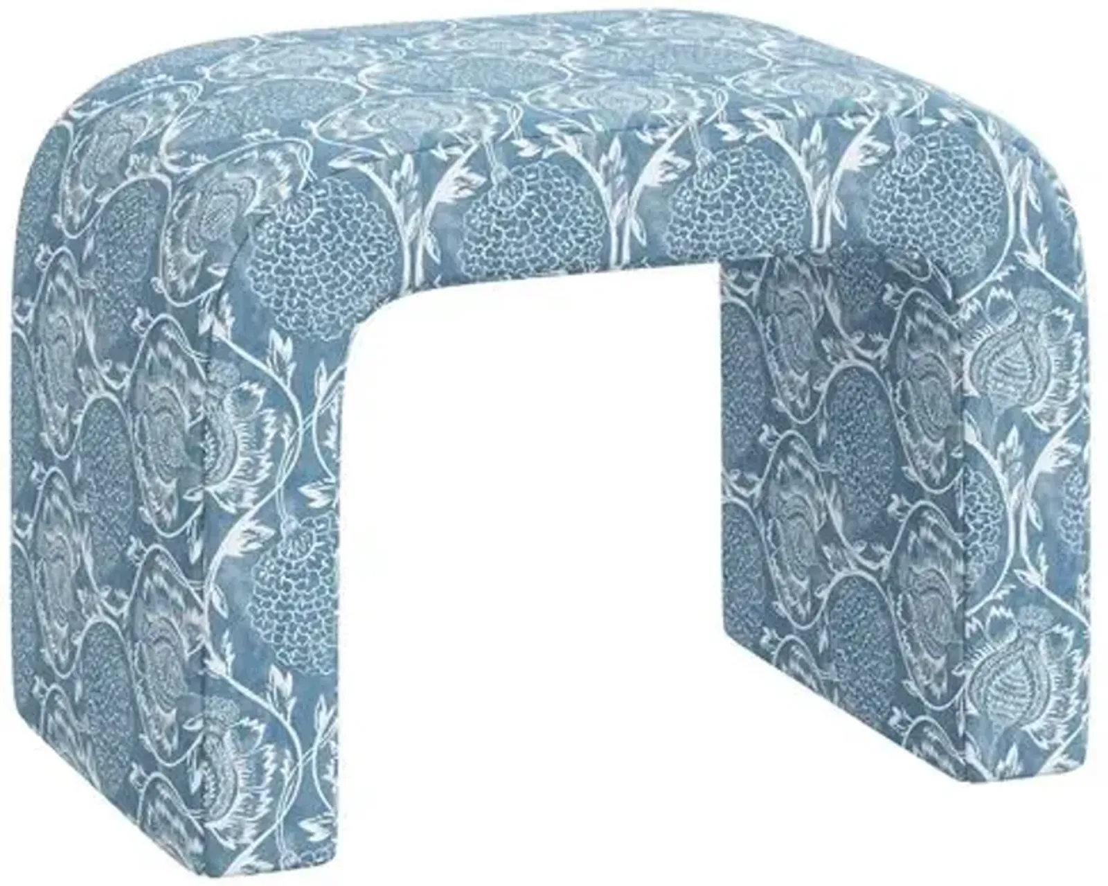 Celia Waterfall Ottoman - Ranjit Floral - Blue