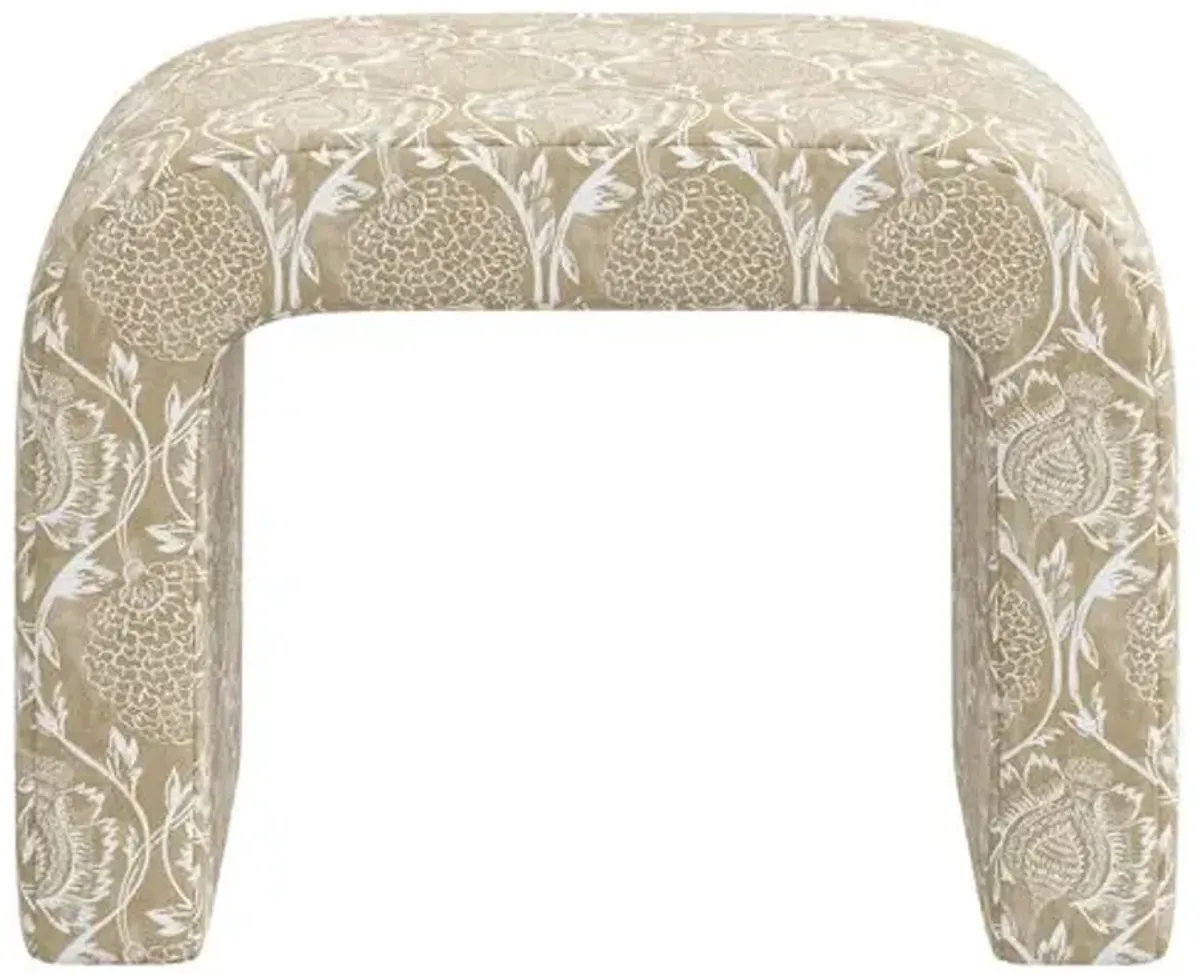 Celia Waterfall Ottoman - Ranjit Floral - Beige