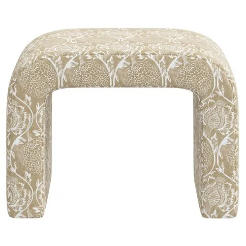 Celia Waterfall Ottoman - Ranjit Floral - Beige