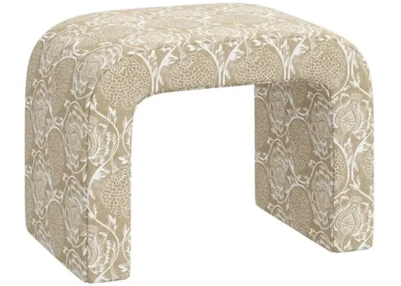 Celia Waterfall Ottoman - Ranjit Floral - Beige