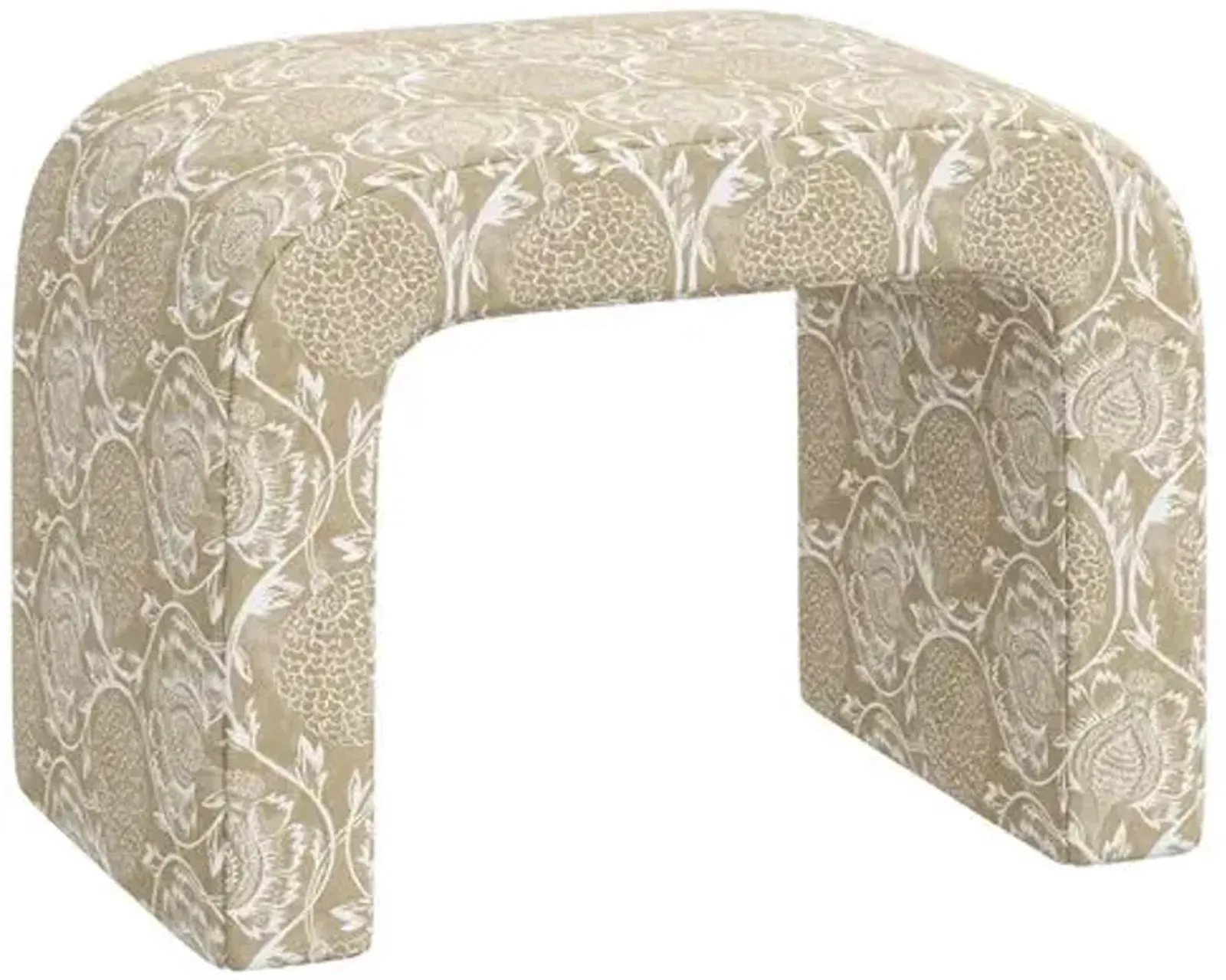 Celia Waterfall Ottoman - Ranjit Floral - Beige