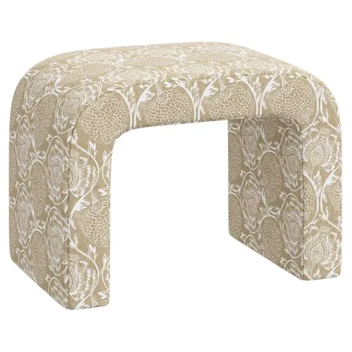 Celia Waterfall Ottoman - Ranjit Floral - Beige