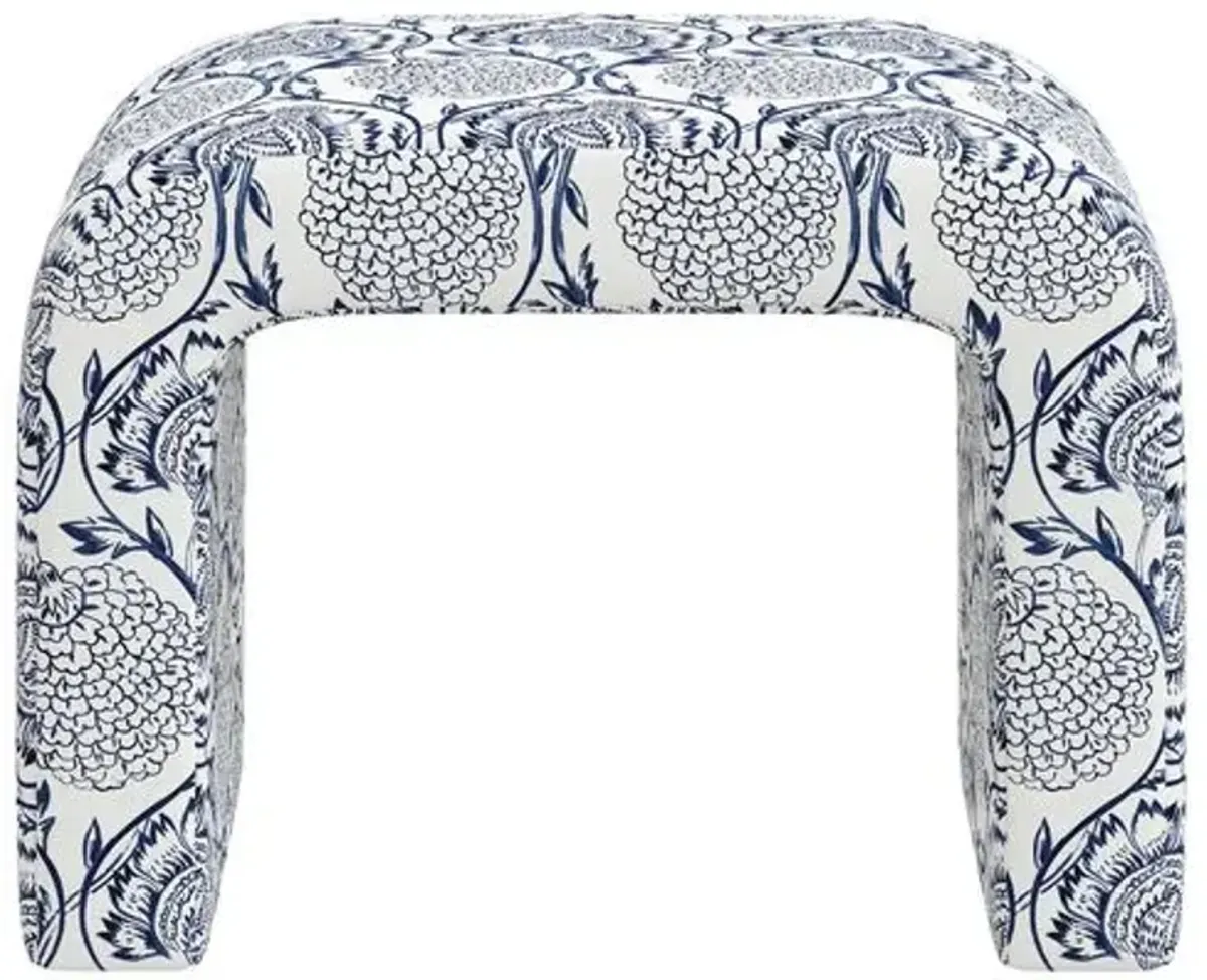 Celia Waterfall Ottoman - Ranjit Floral - Blue