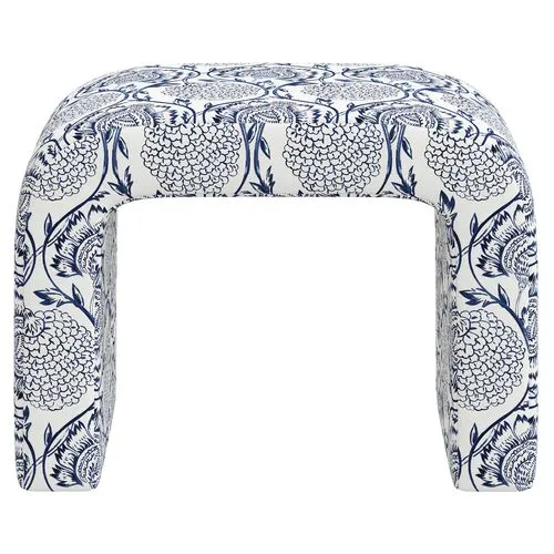 Celia Waterfall Ottoman - Ranjit Floral - Blue