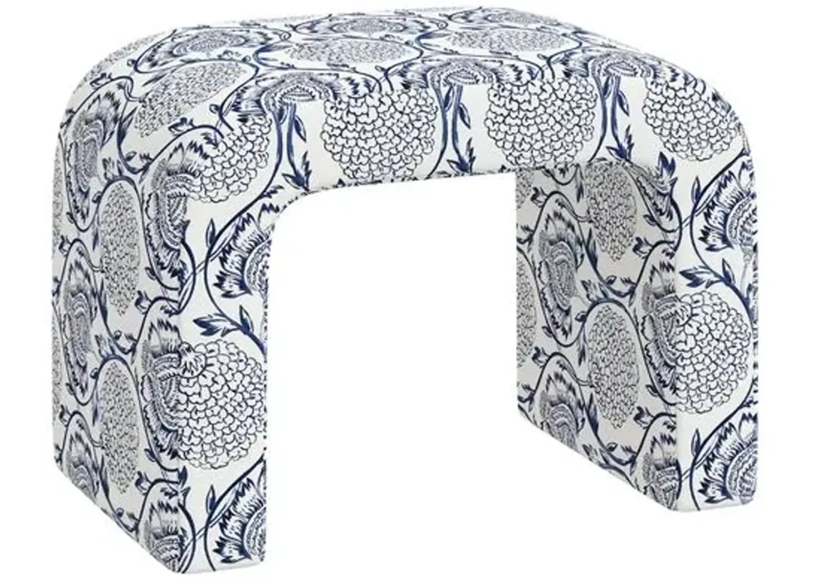 Celia Waterfall Ottoman - Ranjit Floral - Blue