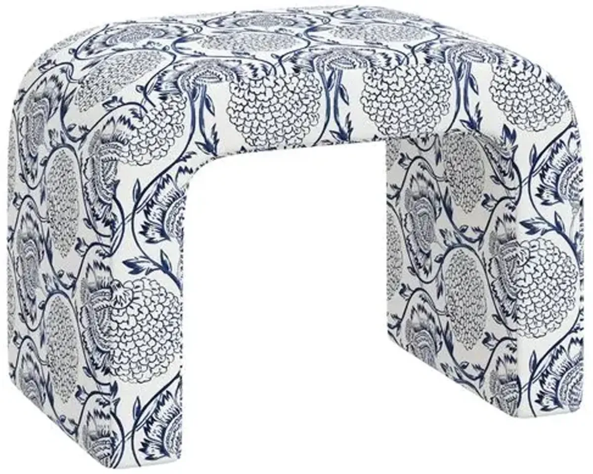 Celia Waterfall Ottoman - Ranjit Floral - Blue