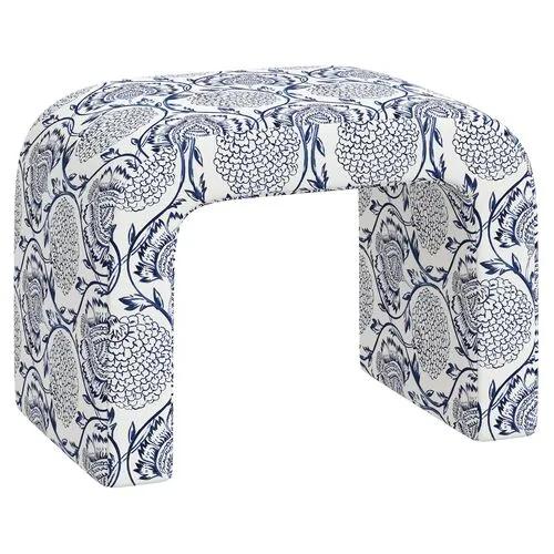 Celia Waterfall Ottoman - Ranjit Floral - Blue