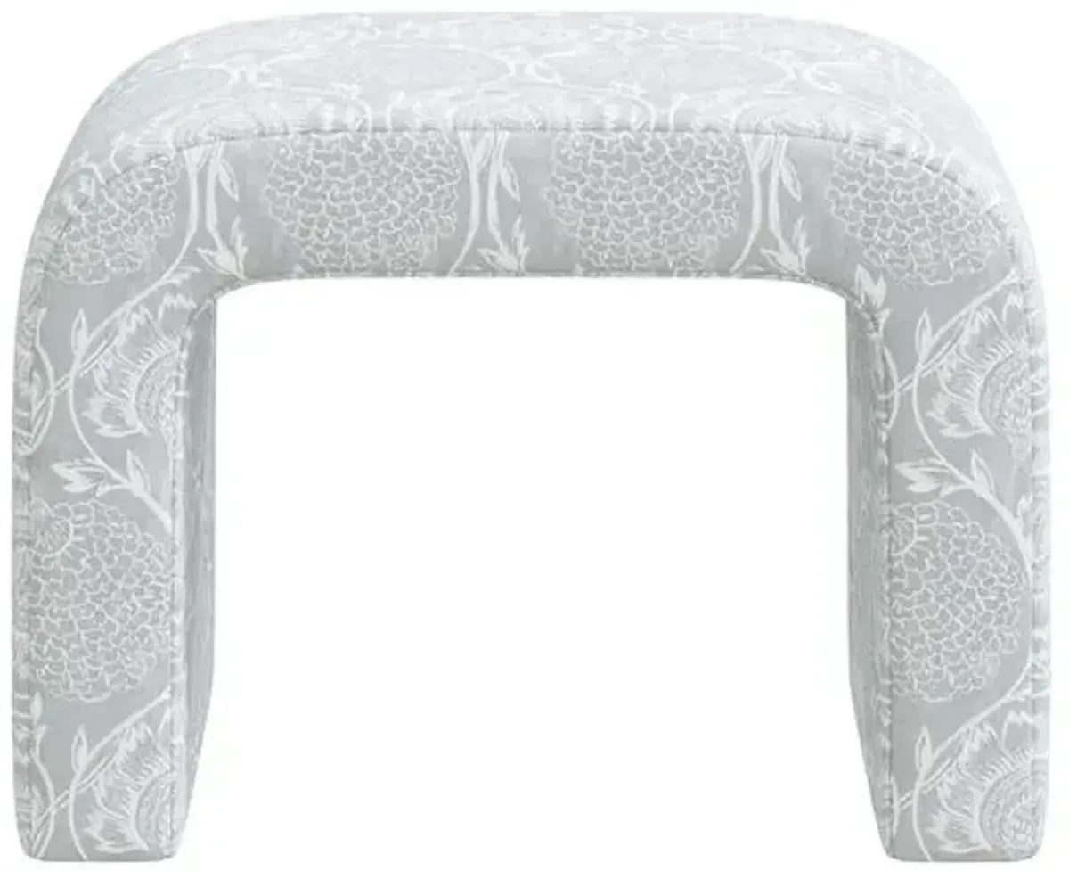 Celia Waterfall Ottoman - Ranjit Floral - Gray