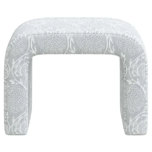 Celia Waterfall Ottoman - Ranjit Floral - Gray