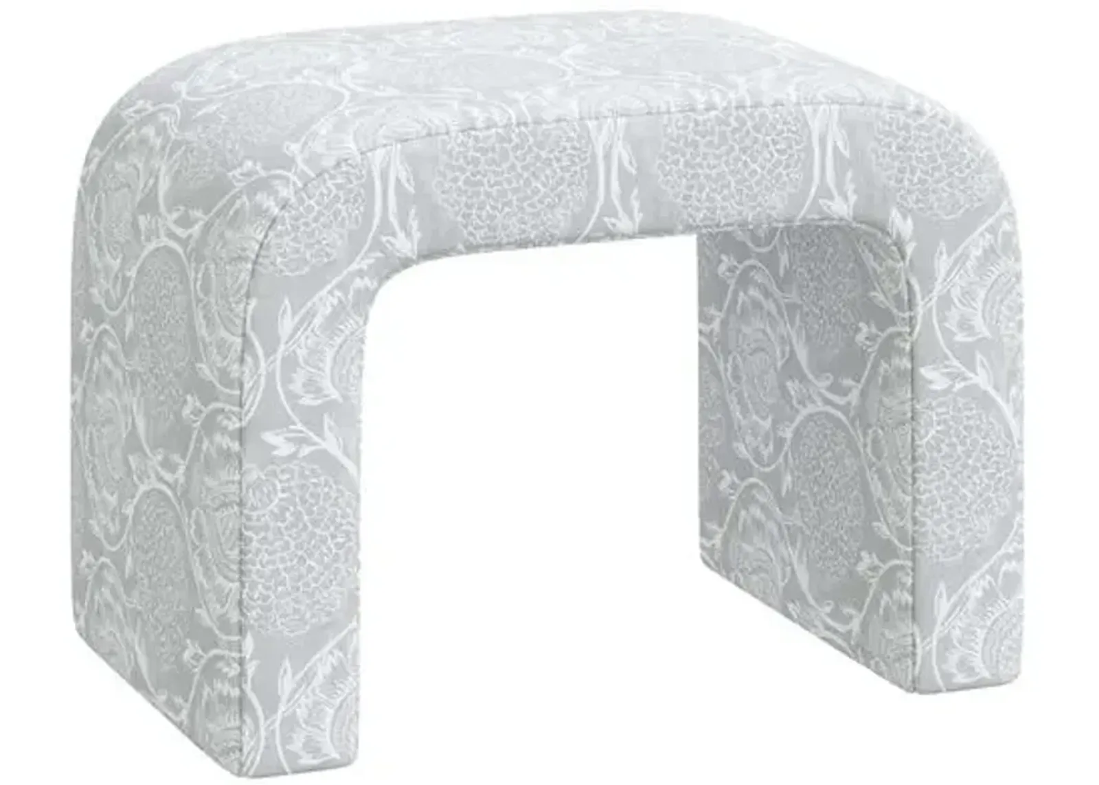 Celia Waterfall Ottoman - Ranjit Floral - Gray