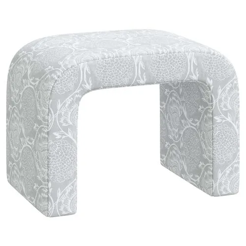 Celia Waterfall Ottoman - Ranjit Floral - Gray