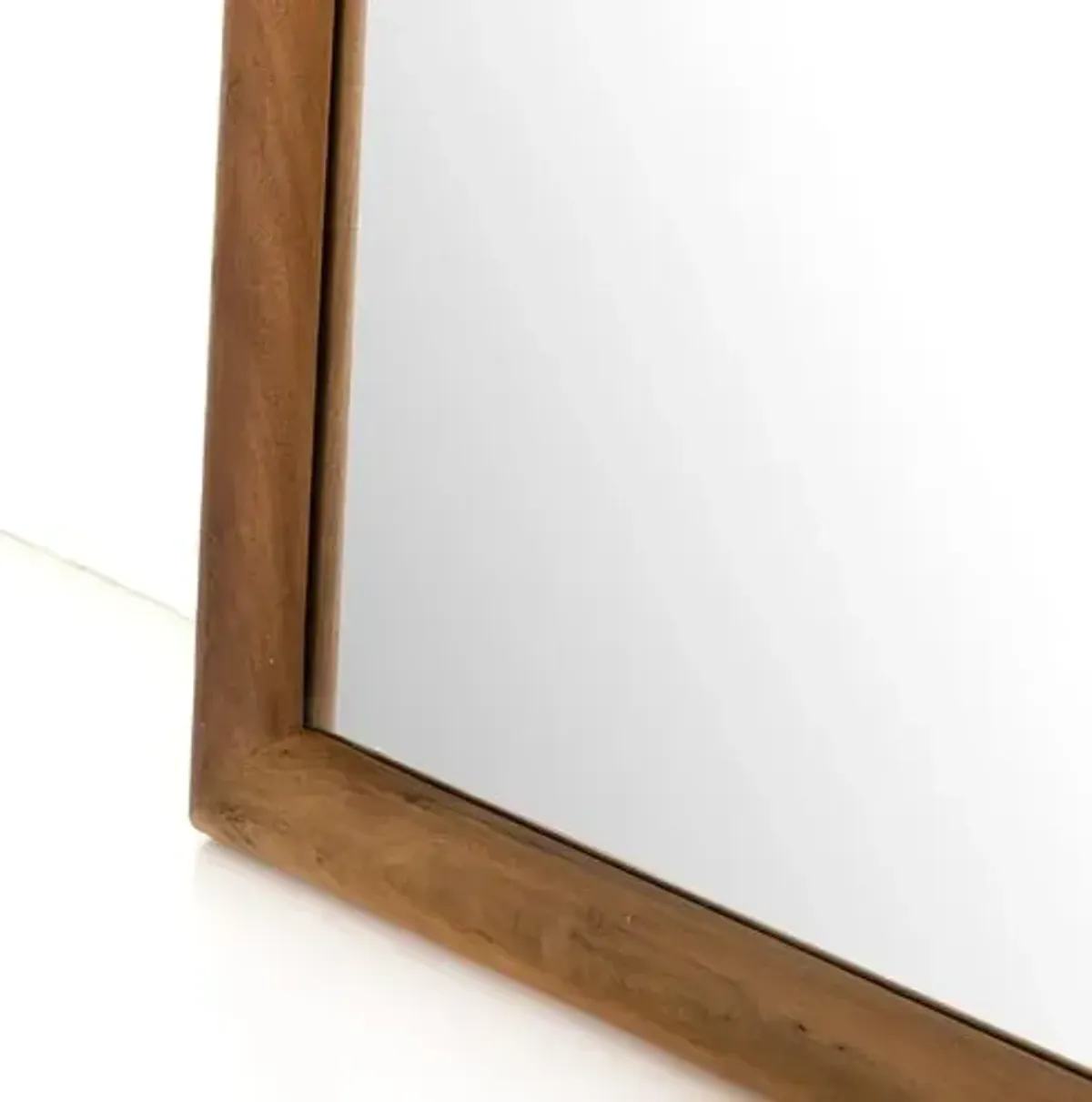 Killian Arched Wood Floor Mirror - Brown