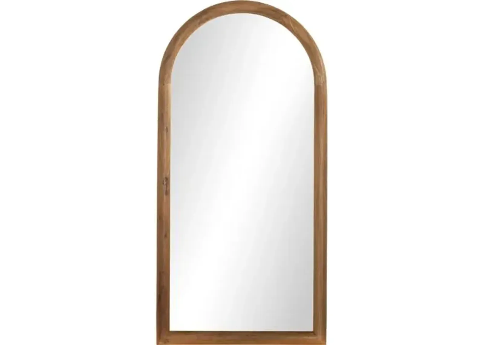 Killian Arched Wood Floor Mirror - Brown