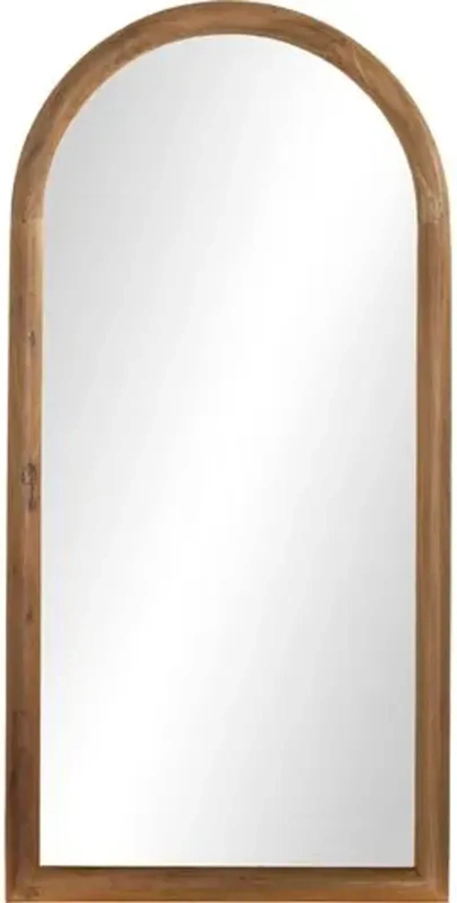 Killian Arched Wood Floor Mirror - Brown