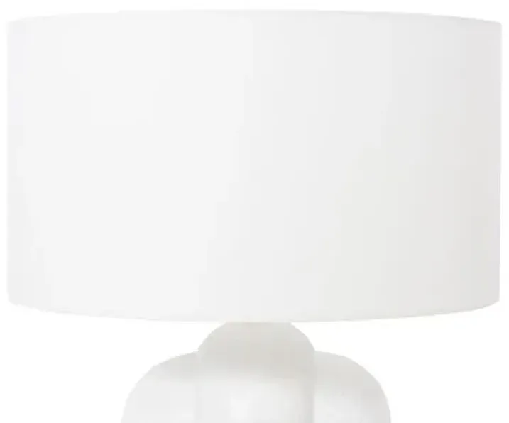 Aria Textured Concrete Table Lamp - Adobe - White