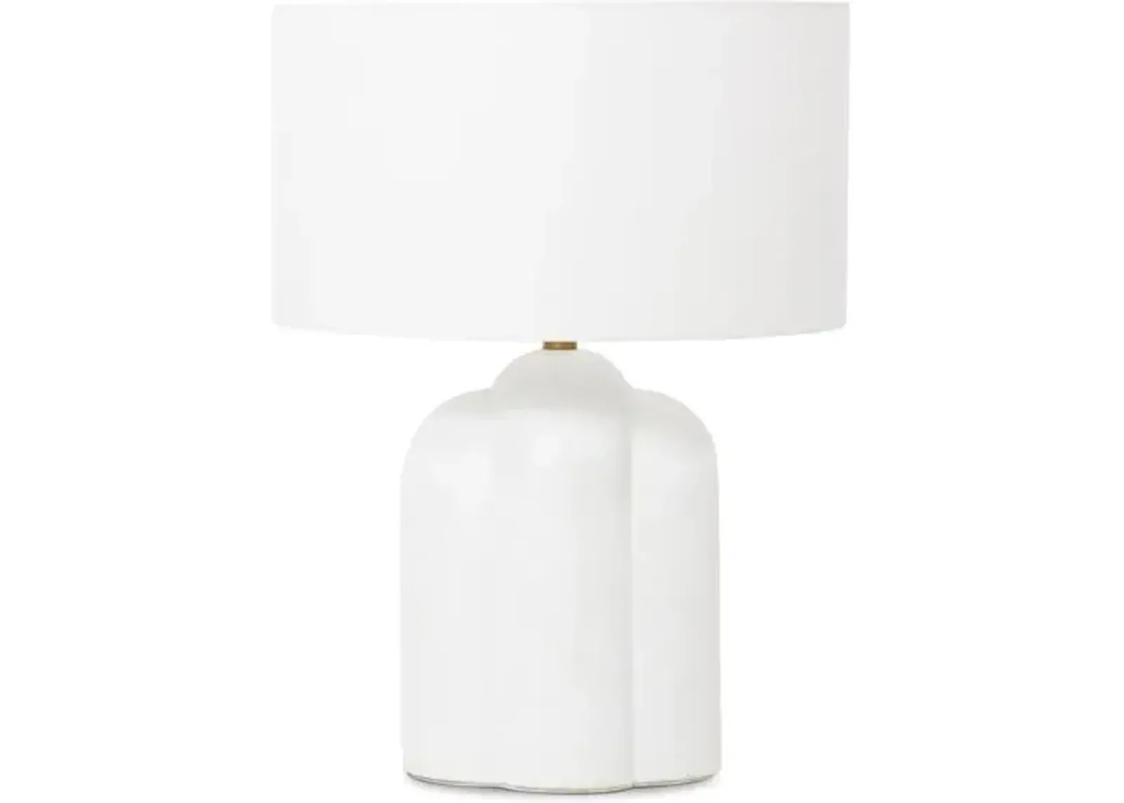 Aria Textured Concrete Table Lamp - Adobe - White