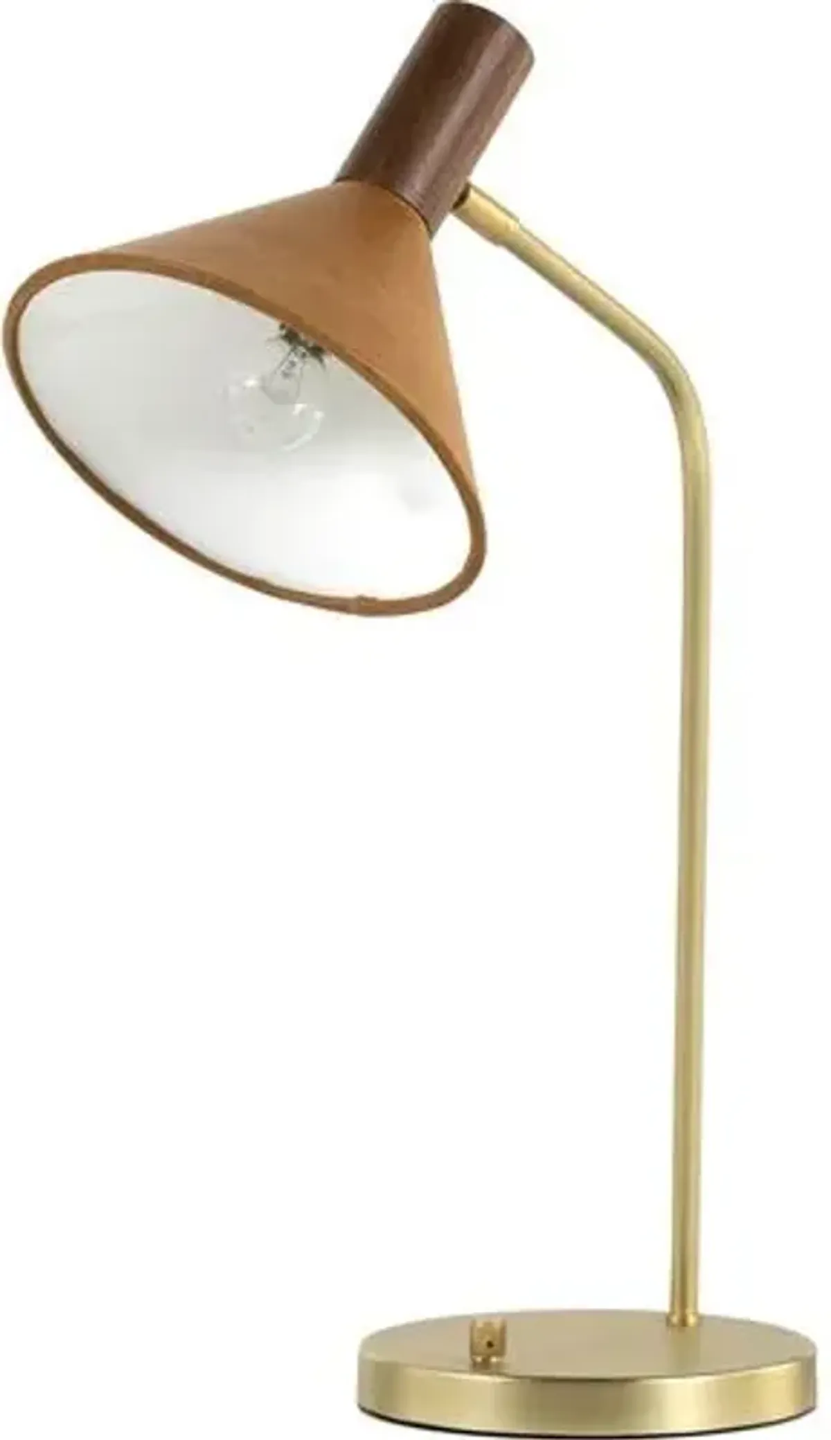 Willow Leather Task Lamp - Walnut - Brown