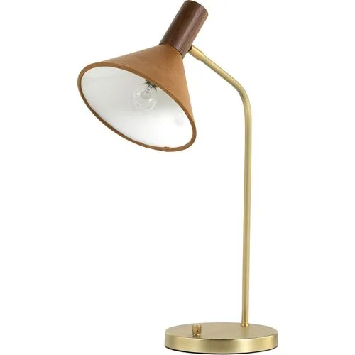 Willow Leather Task Lamp - Walnut - Brown