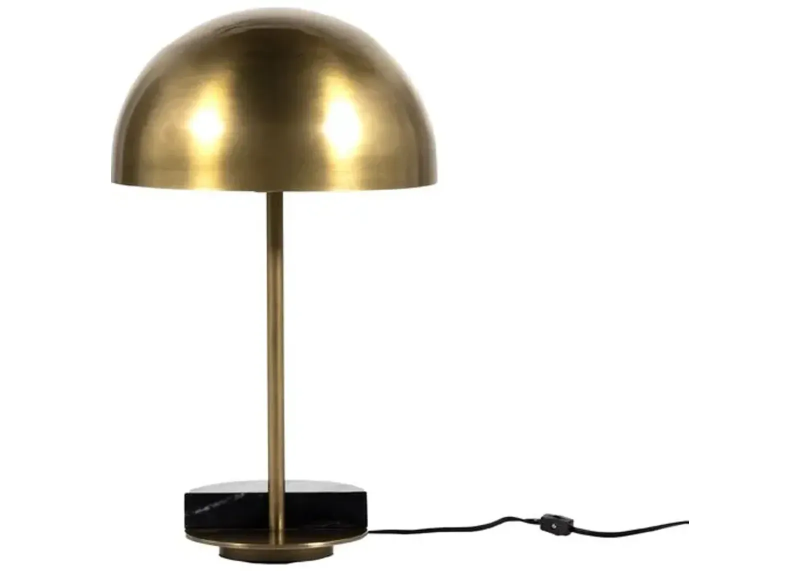 Nova Marble Table Lamp - Antique Brass - Gold