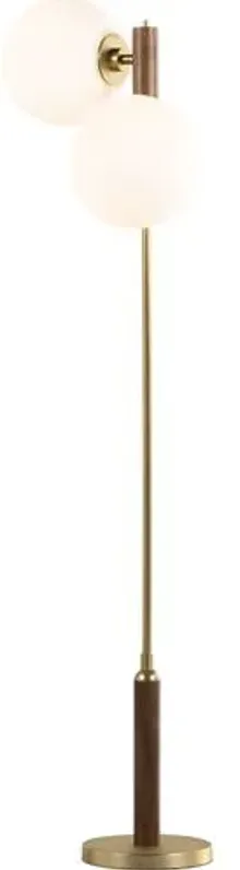 Wesley Floor Lamp - Walnut/Aged Brass