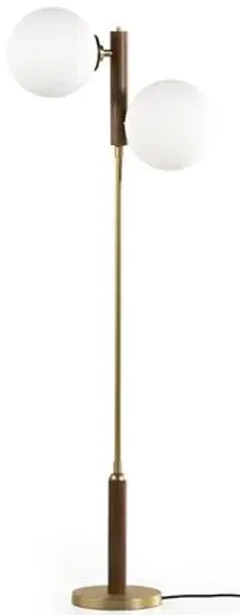 Wesley Floor Lamp - Walnut/Aged Brass