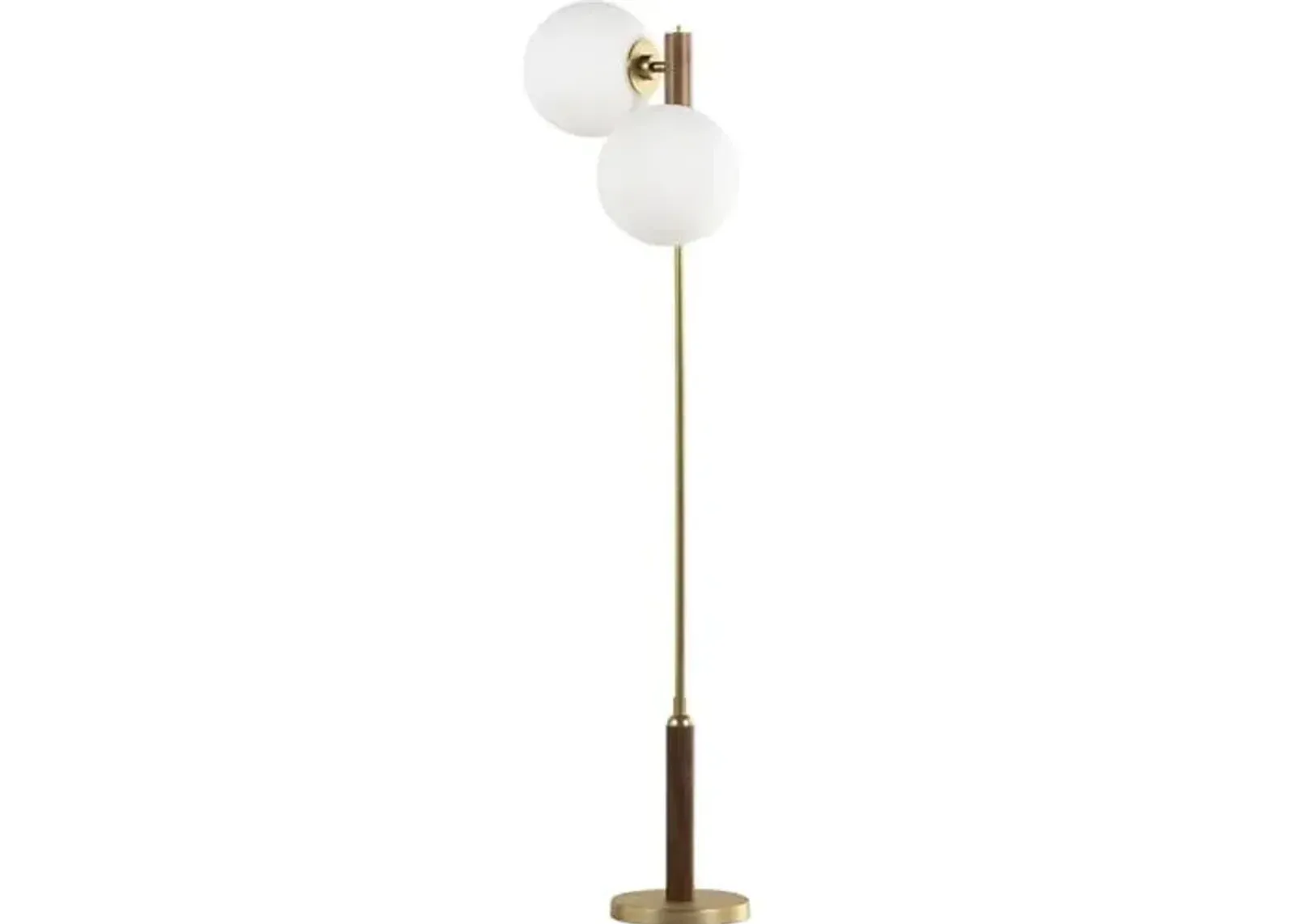 Wesley Floor Lamp - Walnut/Aged Brass