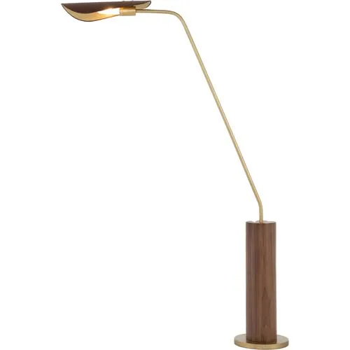 Luca Floor Lamp - Dark Walnut/Antique Brass