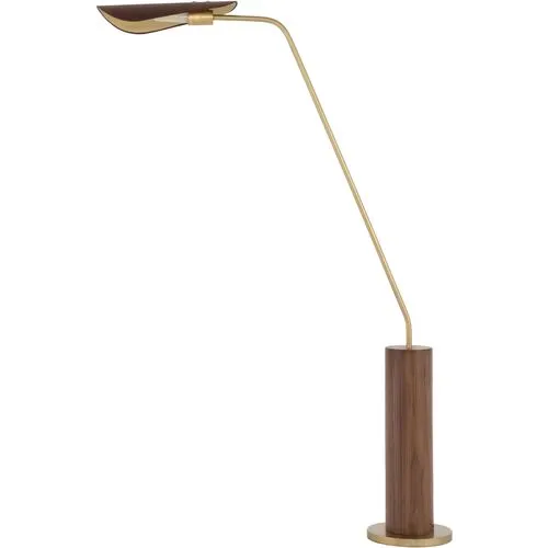 Luca Floor Lamp - Dark Walnut/Antique Brass