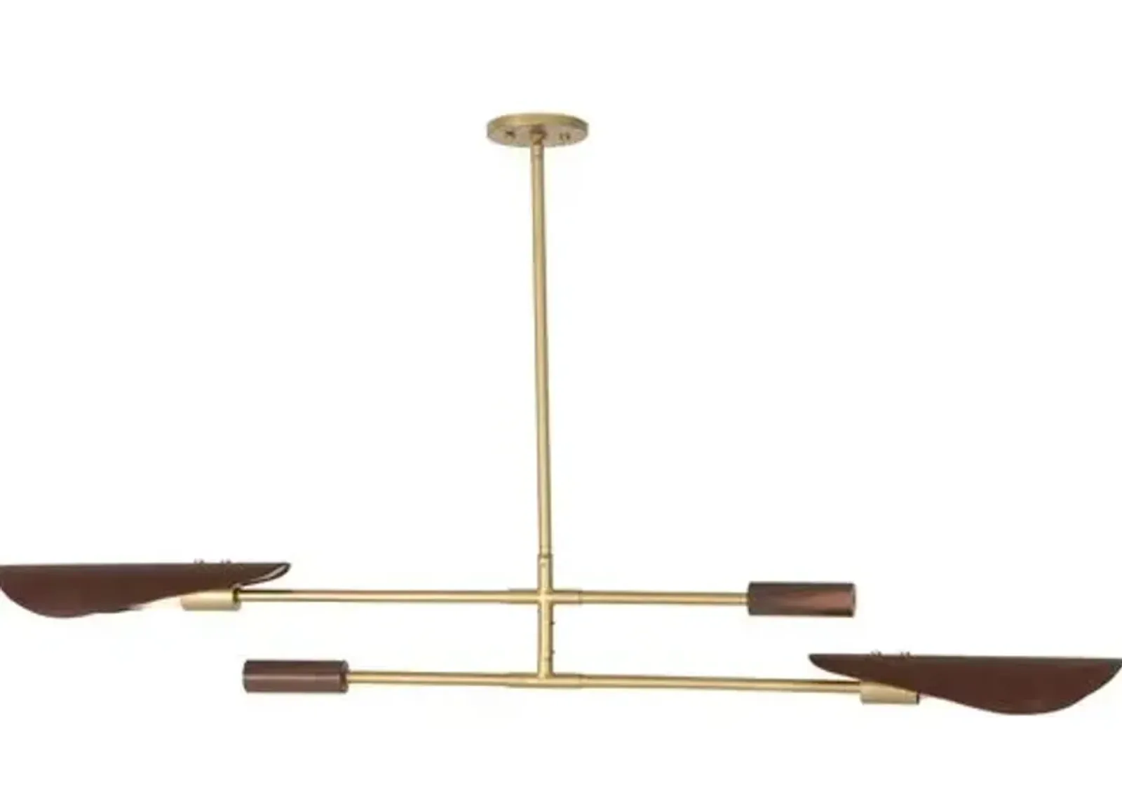 Luca Double Pendant - Dark Walnut/Antique Brass - Gold