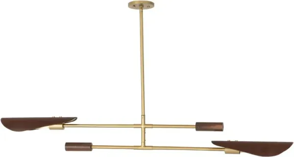 Luca Double Pendant - Dark Walnut/Antique Brass - Gold