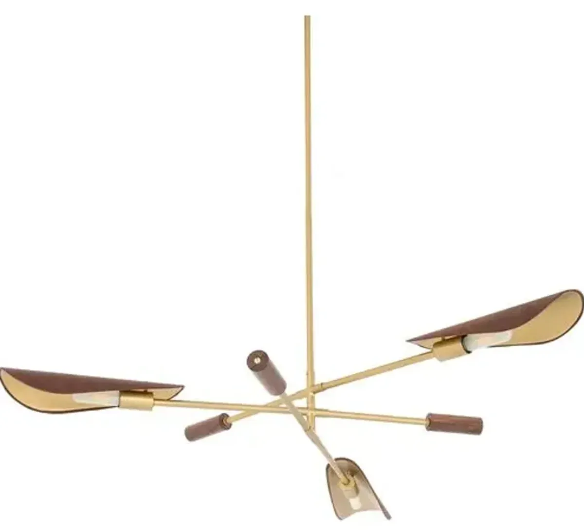 Luca Chandelier - Dark Walnut/Antique Brass - Gold