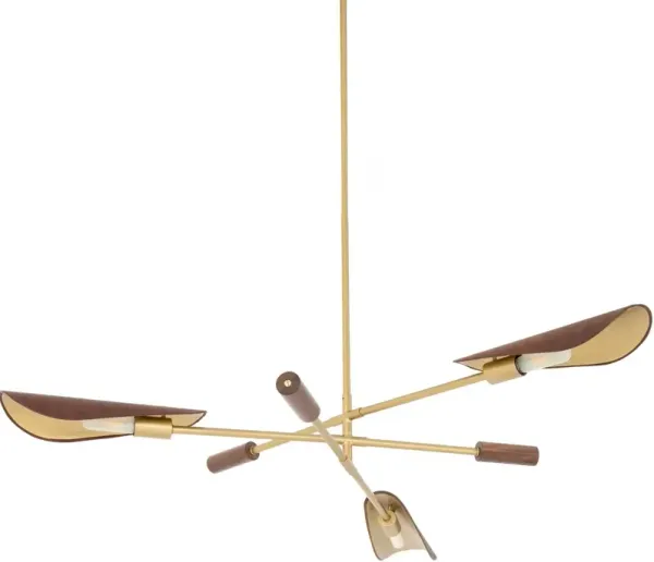 Luca Chandelier - Dark Walnut/Antique Brass - Gold