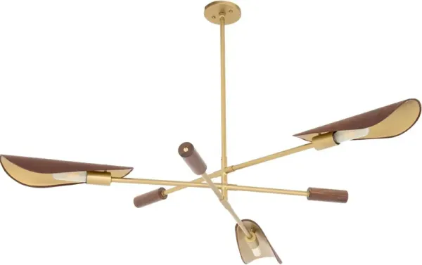 Luca Chandelier - Dark Walnut/Antique Brass - Gold
