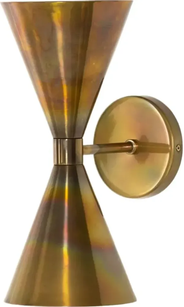 Nina Mid-Century Wall Sconce - Burnt Brass - Gold