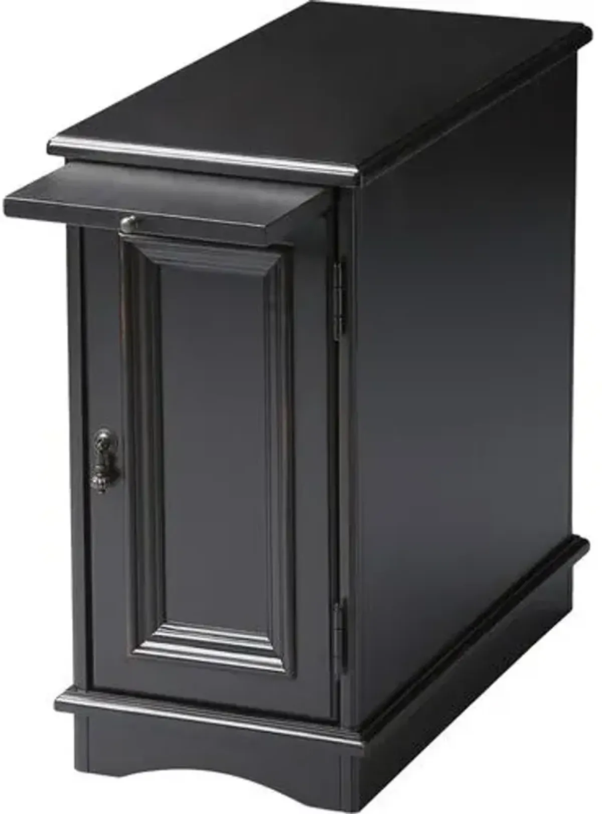 Mara Side Table with Pullout Tray - Black