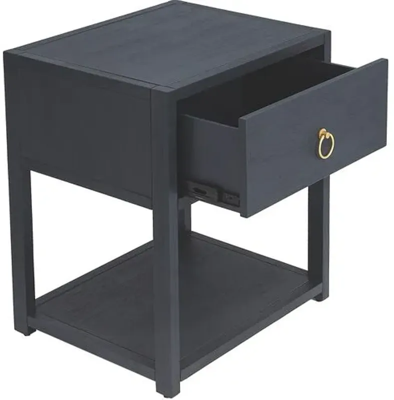 Sully 1-Drawer End Table - Navy - Blue