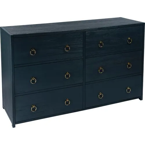 Sully 6-Drawer Dresser - Navy - Blue