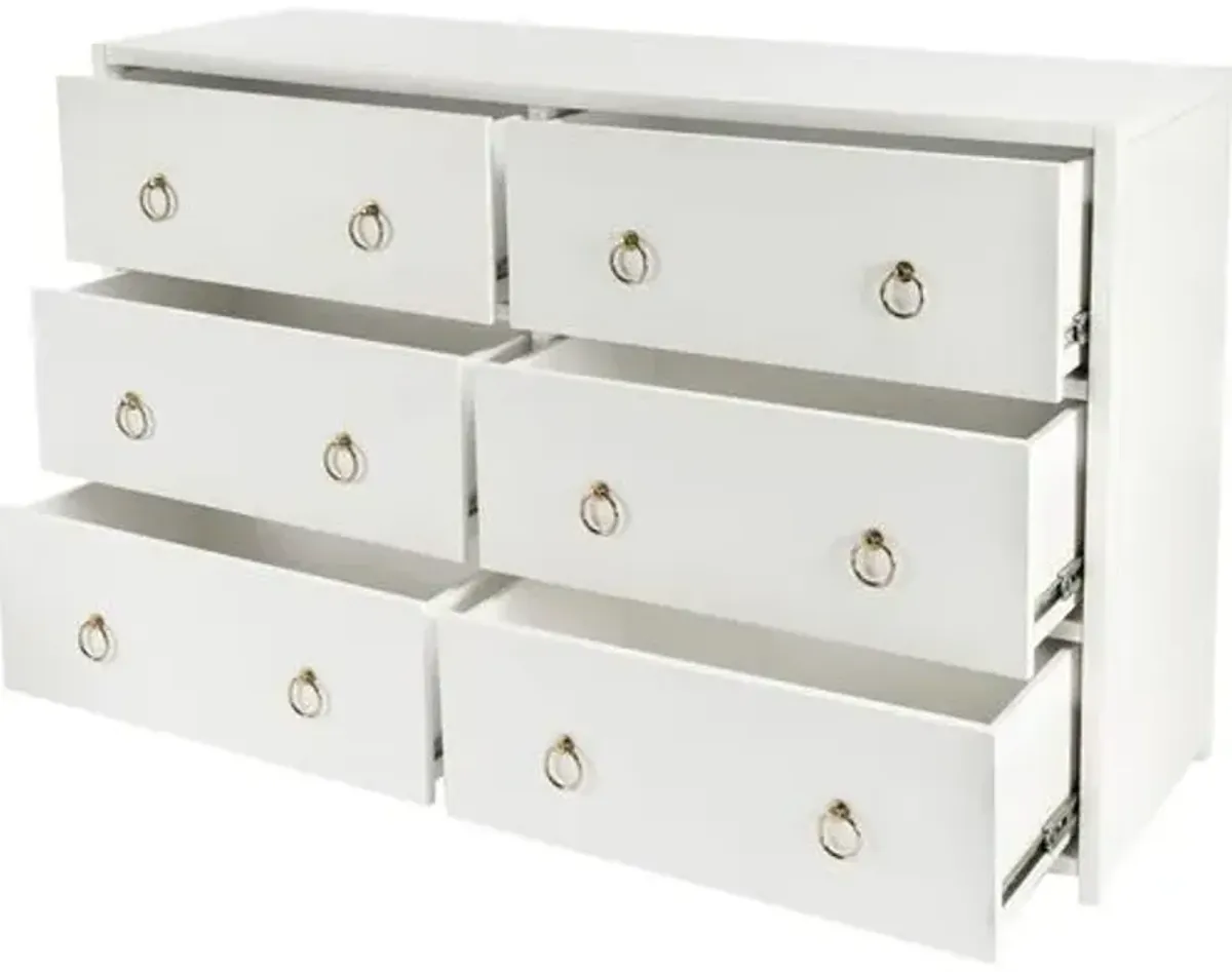 Sully 6-Drawer Dresser - White